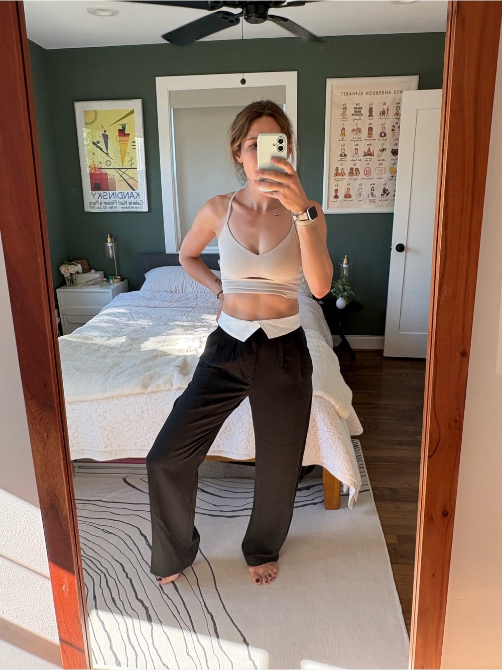 Reformation Black Wide-Leg Stevie Trousers